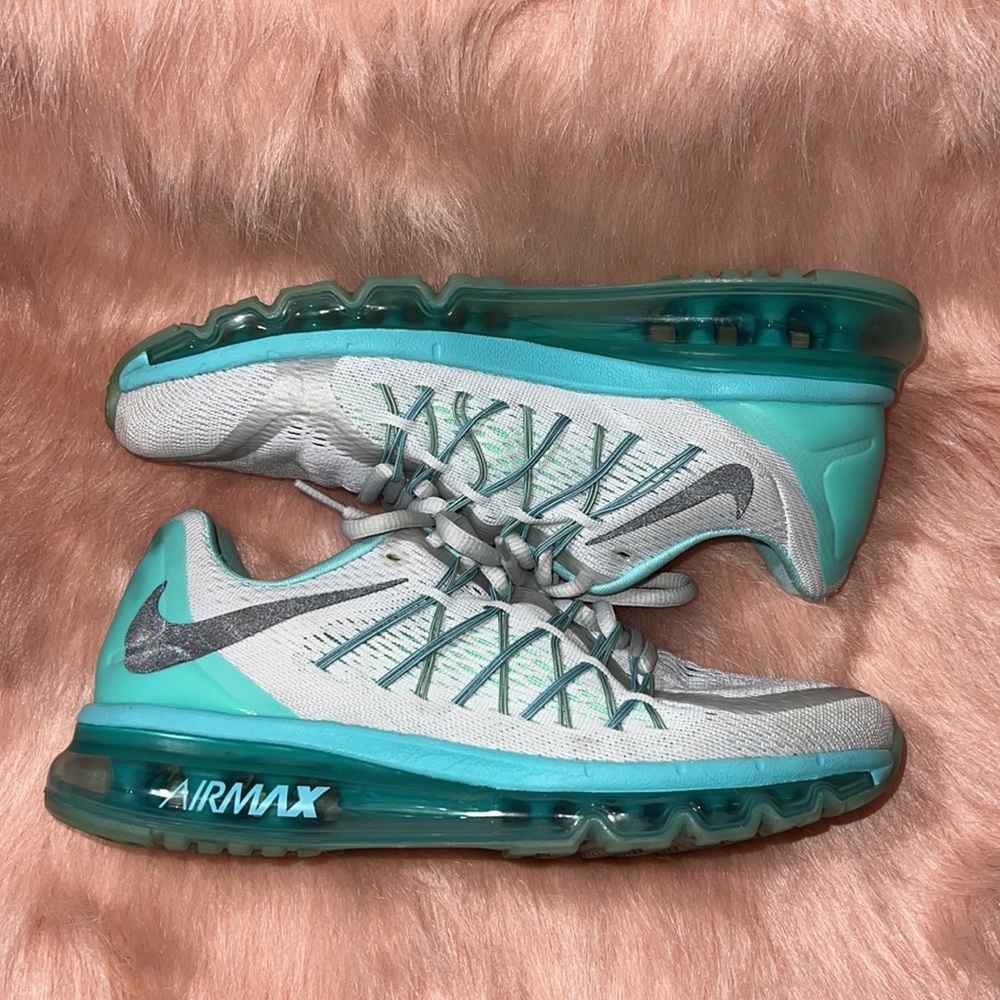 Nike Air Max 2015 Aqua Platinum Running Shoes size 8.5